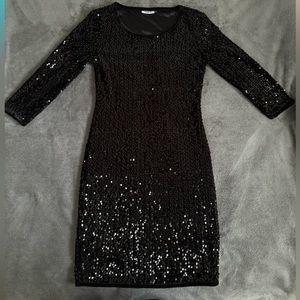 Black mini dress with sleeves